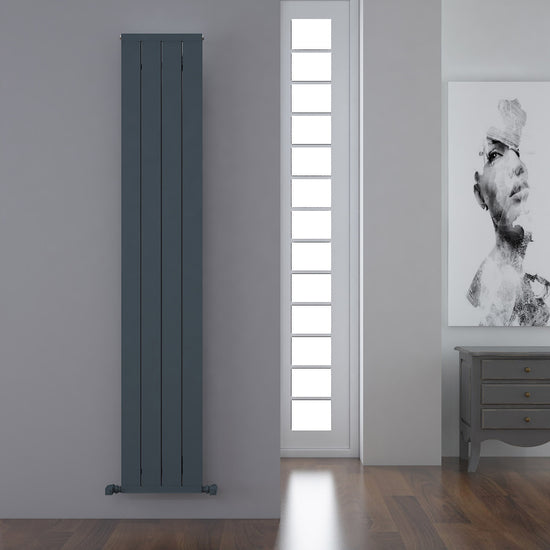 Carisa Mack Vertikaler Aluminium-Heizkörper, modernes Design, Anthrazit 