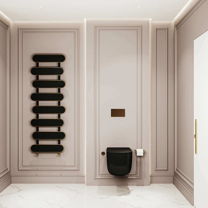 Carisa Magico Bad-Handtuchwärmer aus Aluminium, modernes Design, Schwarz 