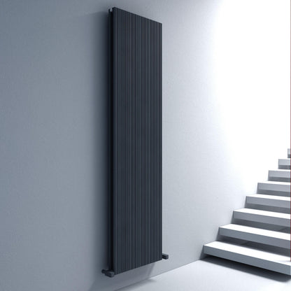 Carisa Monza Vertikaler Aluminium-Heizkörper, modernes Design, Anthrazit 