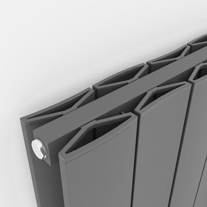 Carisa Moskau Vertikaler Aluminium-Heizkörper, modernes Design, Anthrazit 
