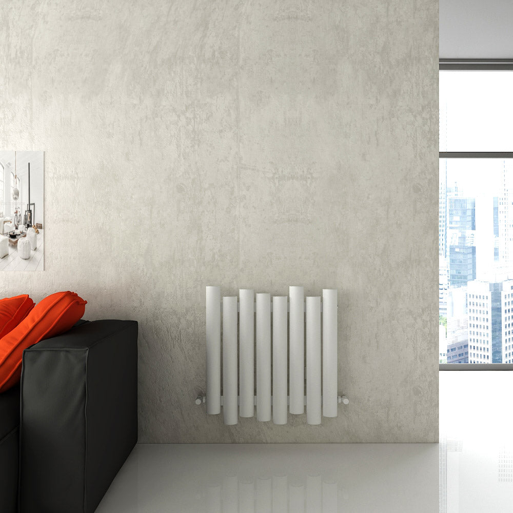 Carisa Motion Horizontaler Aluminium-Heizkörper, modernes Design, Weiß 