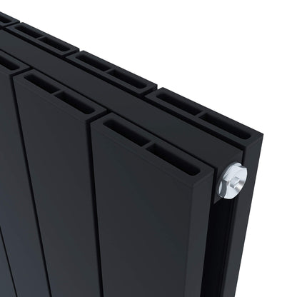 Carisa Nemo Double XL Horizontaler Aluminium-Heizkörper, modernes Design, Schwarz 