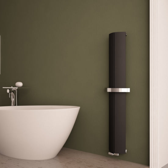 Carisa Nixie Bad-Handtuchwärmer aus Aluminium, modernes Design, Schwarz 