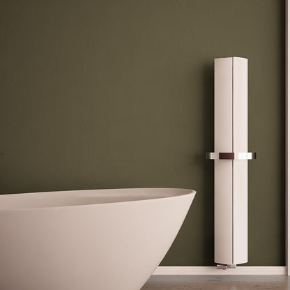 Carisa Nixie Bad-Handtuchwärmer aus Aluminium, modernes Design, Weiß 