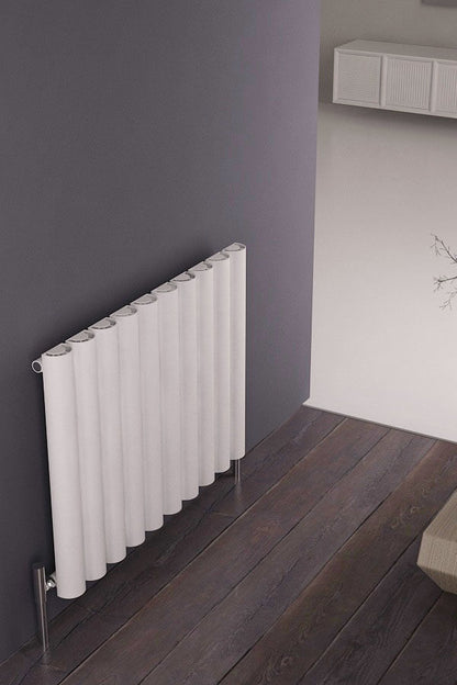 Carisa Odessa Horizontaler Aluminium-Heizkörper, modernes Design, Weiß 