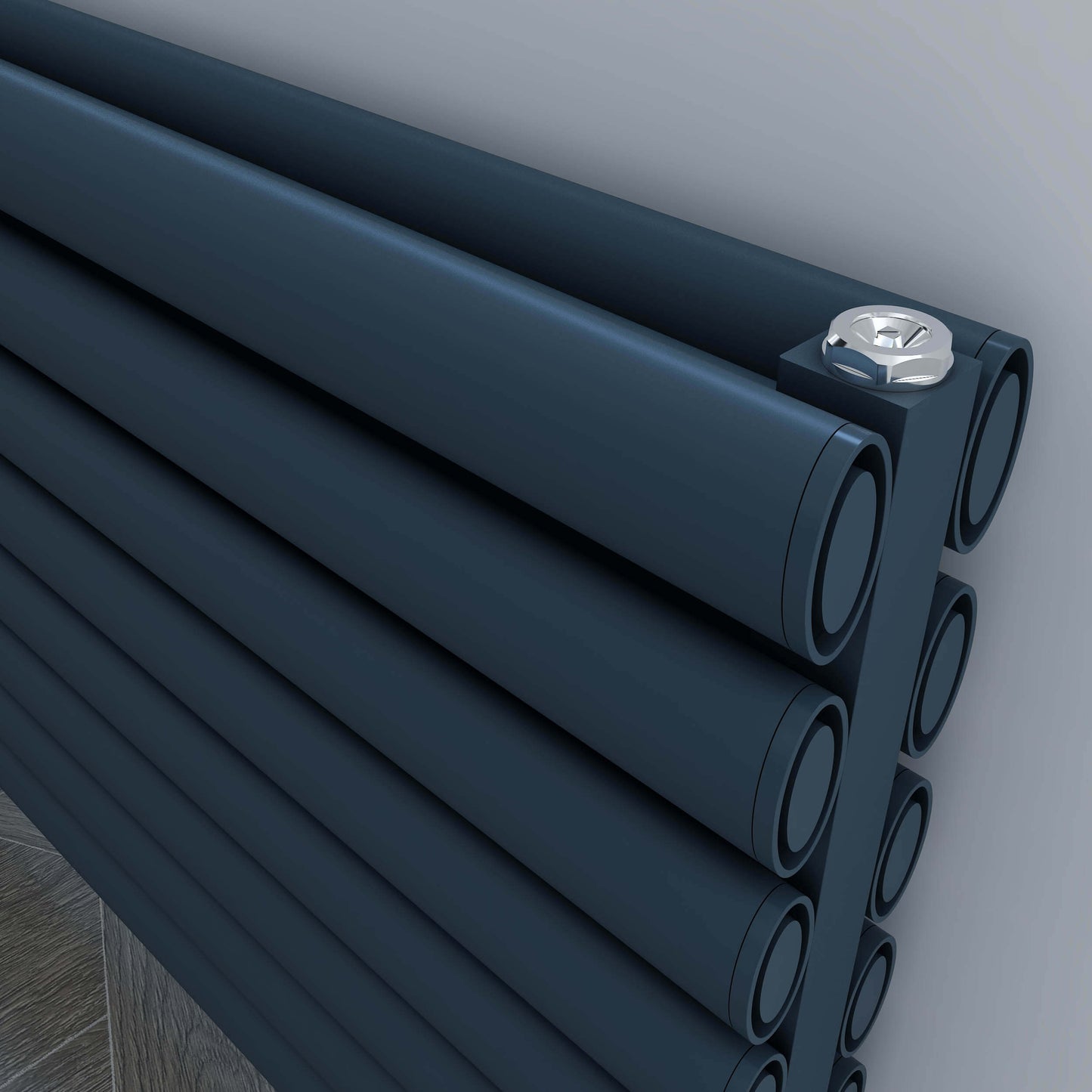 Carisa Tallis XL Horizontaler Aluminium-Heizkörper, modernes Design, Anthrazit 