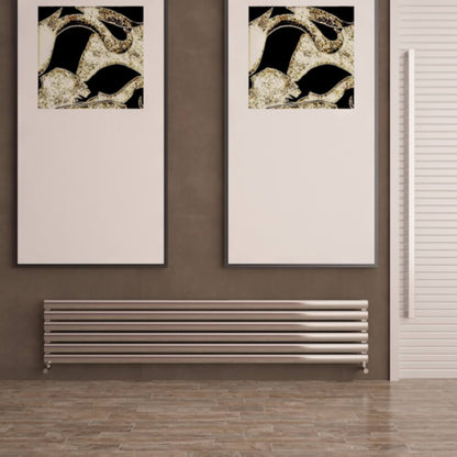 Carisa Tallis XL Horizontaler Aluminium-Heizkörper, modernes Design, poliert, eloxiert 