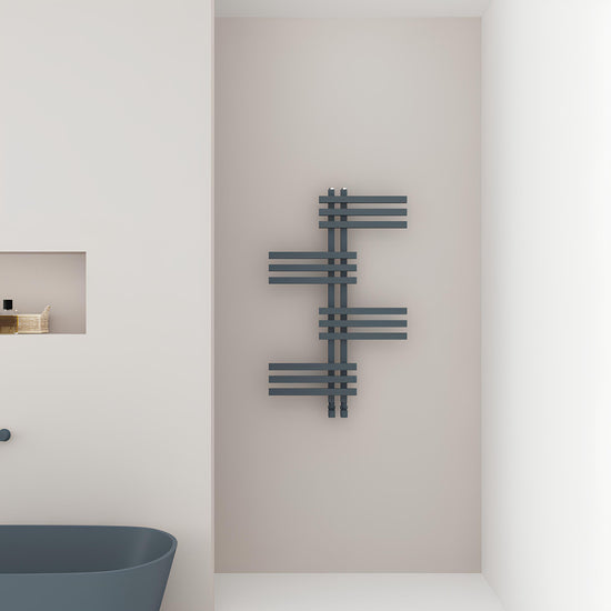 Carisa Unico Handtuchwärmer aus Aluminium, modernes Design, Anthrazit 