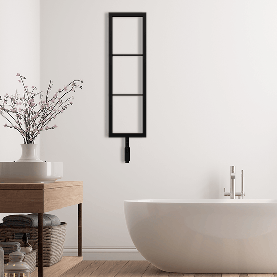 Carisa Vero Sèche-Serviette Électrique Design Moderne Noir Mat
