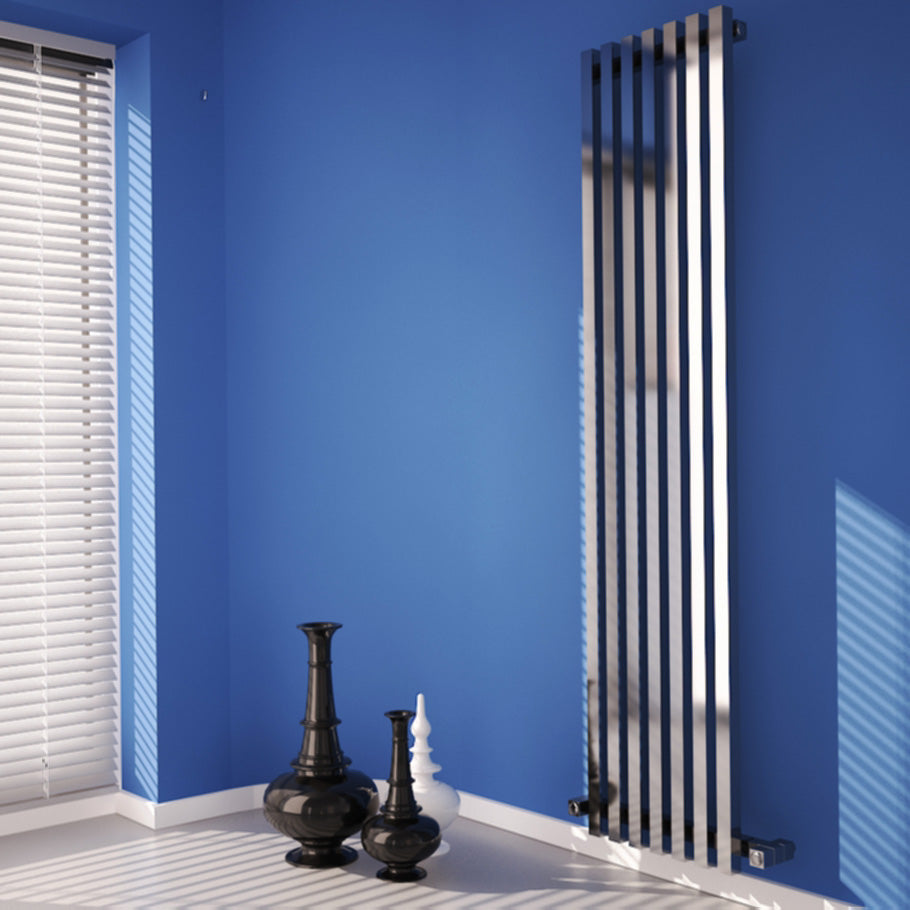 Carisa Zara Vertikaler Stahlheizkörper, modernes Design, Chrom 