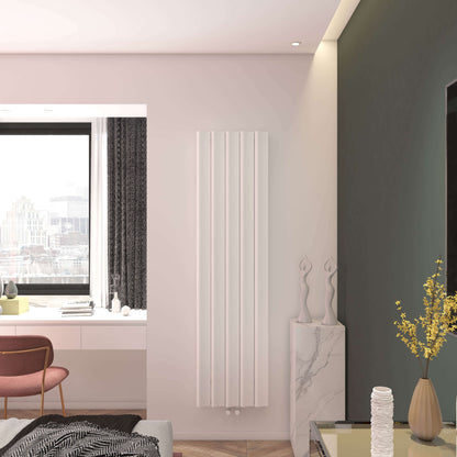 Carisa Burano S Vertikaler Aluminium-Heizkörper, modernes Design, Weiß 