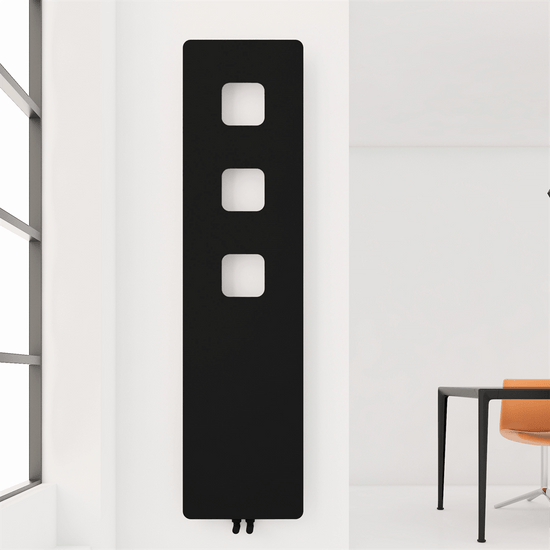 Carisa Dublin Heizkörper, schlankes Design aus vertikalem Stahl, modernes Design, Schwarz