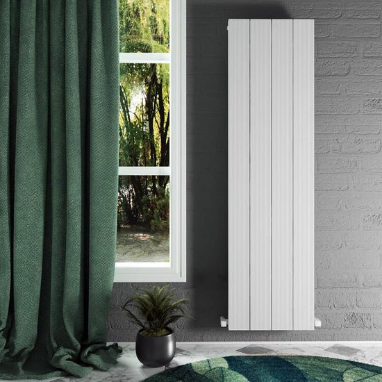 Carisa Elvino Vertikaler Aluminium-Heizkörper, modernes Design, Weiß 