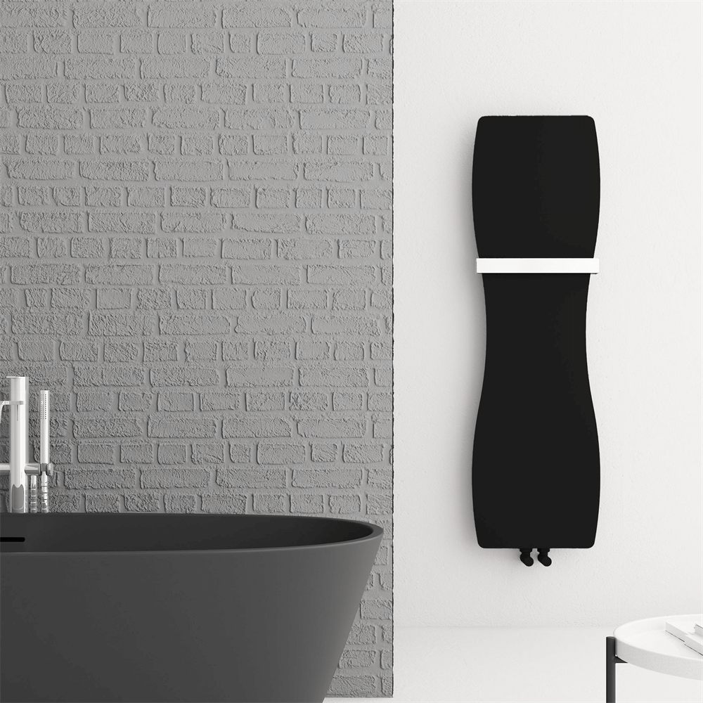 Carisa Hamlets Heizkörper, schlankes Design aus vertikalem Stahl, modernes Design, Schwarz 
