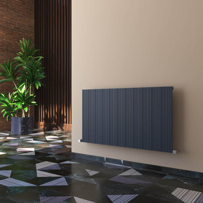 Carisa Monza Horizontaler Aluminium-Heizkörper, modernes Design, Anthrazit 
