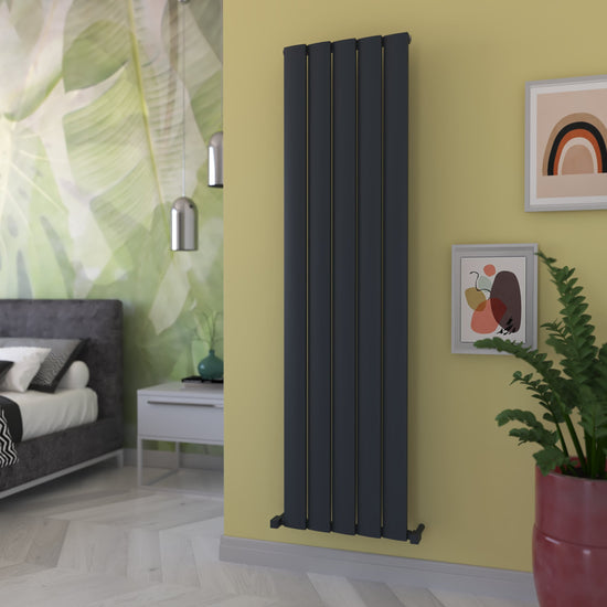 Carisa Step Vertikaler Aluminium-Heizkörper, modernes Design, Anthrazit 